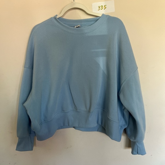ebb & flow Tops - Blue Oversized Boxy Hoodie Sweatshirt